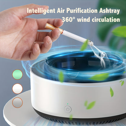 1pc Smart Ashtray Air Purifier that instantly removes smoke and odors. Battery operated (2 AA, not included). Ideal home gadget and gift for holidays, birthdays, and friends. Made of