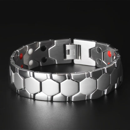 Stylish Unisex Titanium Steel Bracelet with Boho Inspiration, Multi-functional Magnet-Free Energy Wristband, Hypoallergenic, Waterproof, Long-lasting Fashion Statement - Perfect for Gifting to Loved Ones