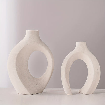 The handcrafted vase features a unique scene of couples cuddling, with two separate vases and a hollow middle that doubles as a work of art, creating a modern atmosphere no matter where it is placed.