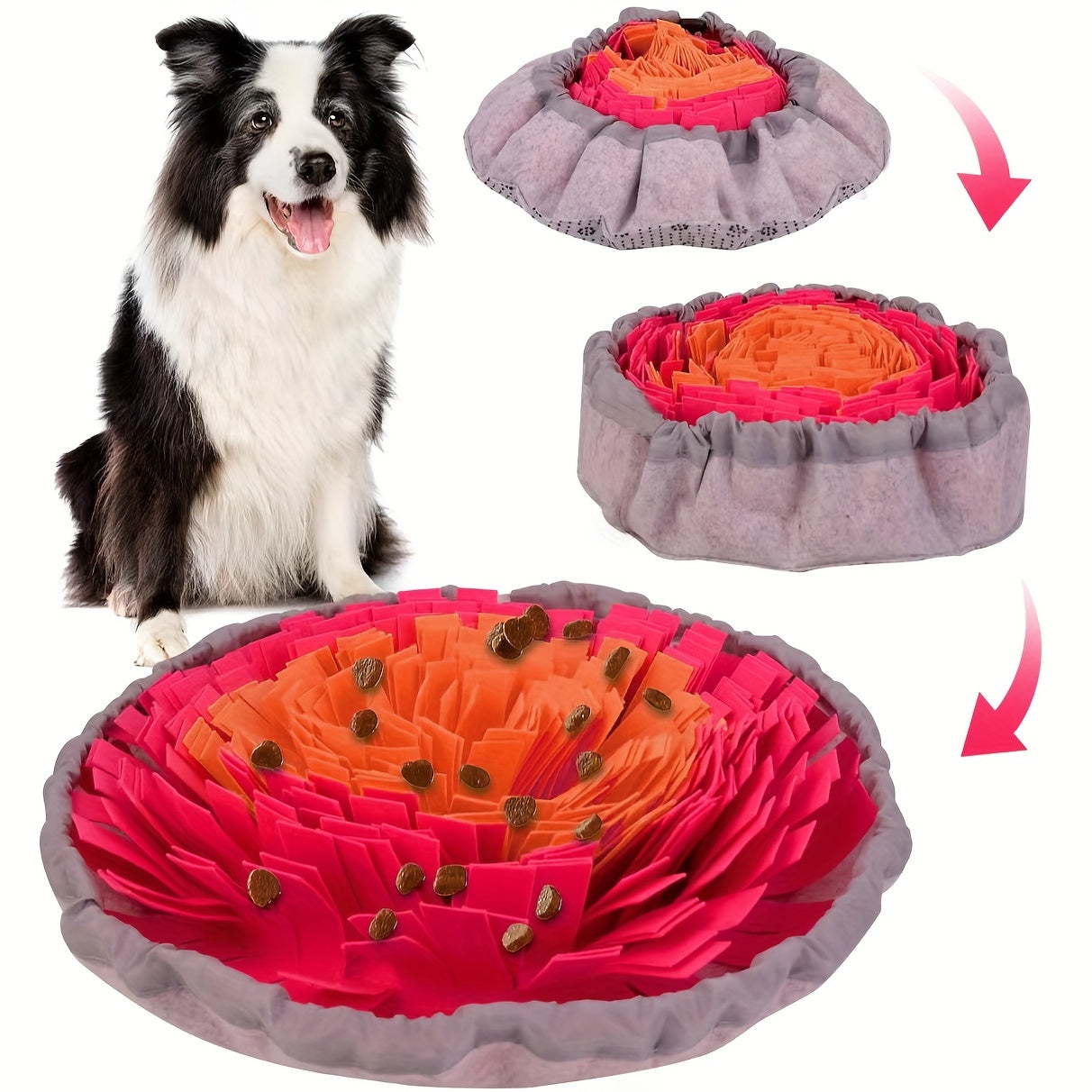 Interactive Pet Supplies - Round Sniffing Pad for Dogs - Hide Treats to Encourage Natural Foraging