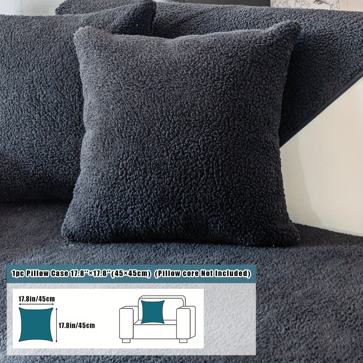 Thick Sherpa Fleece Sofa Slipcover for Pet-Friendly Protection and Comfort in Bedroom, Office, or Living Room.