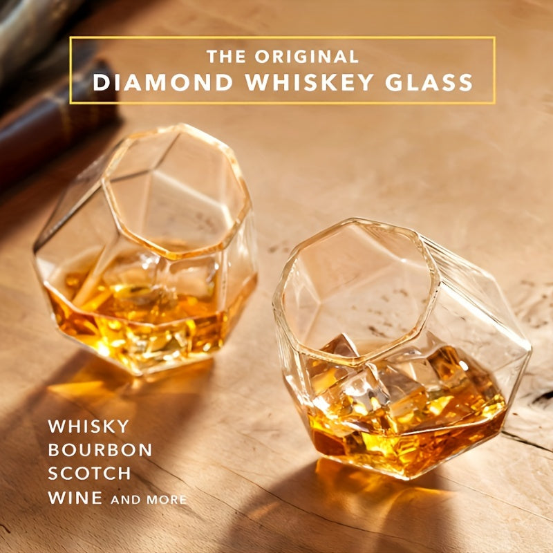 Gravity-defying whiskey glass designed for stability and durability, ideal for bars, hotels, and home.