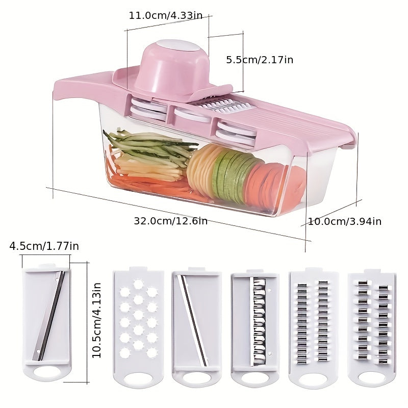 1 Set containing a Vegetable Chopper, Multifunctional Fruit Slicer, Manual Food Grater, Vegetable Slicer, Cutter with Container, Onion Mincer Chopper, Household Potato Shredder - all essential Kitchen Gadgets and Accessories.