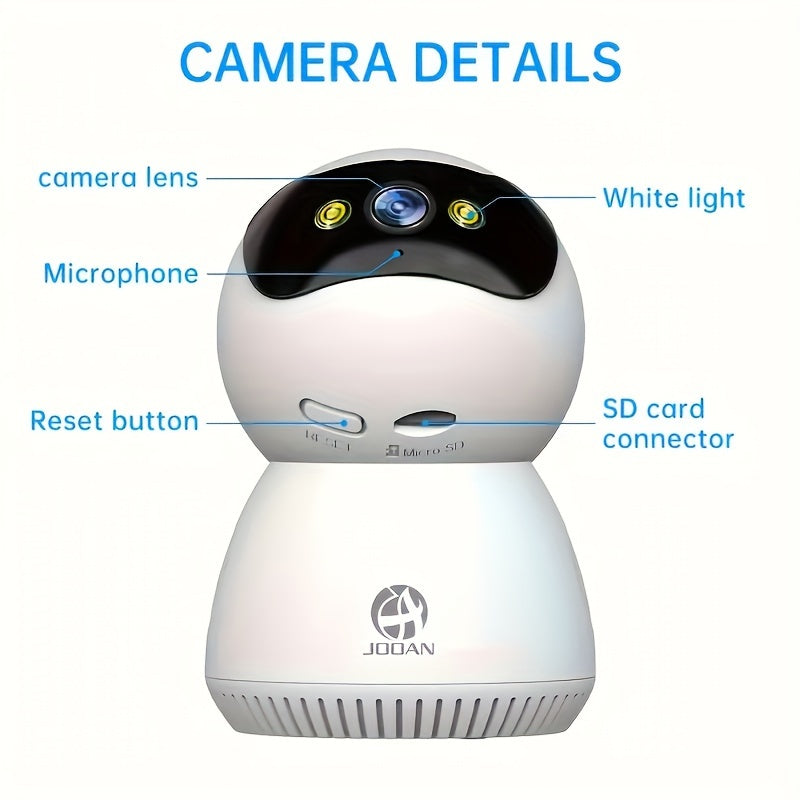 Introducing the advanced 1080P HD Intelligent 5G WiFi Surveillance Camera featuring two-way voice call, motion detection, automatic tracking, and alarm prompt system monitoring for enhanced security surveillance.