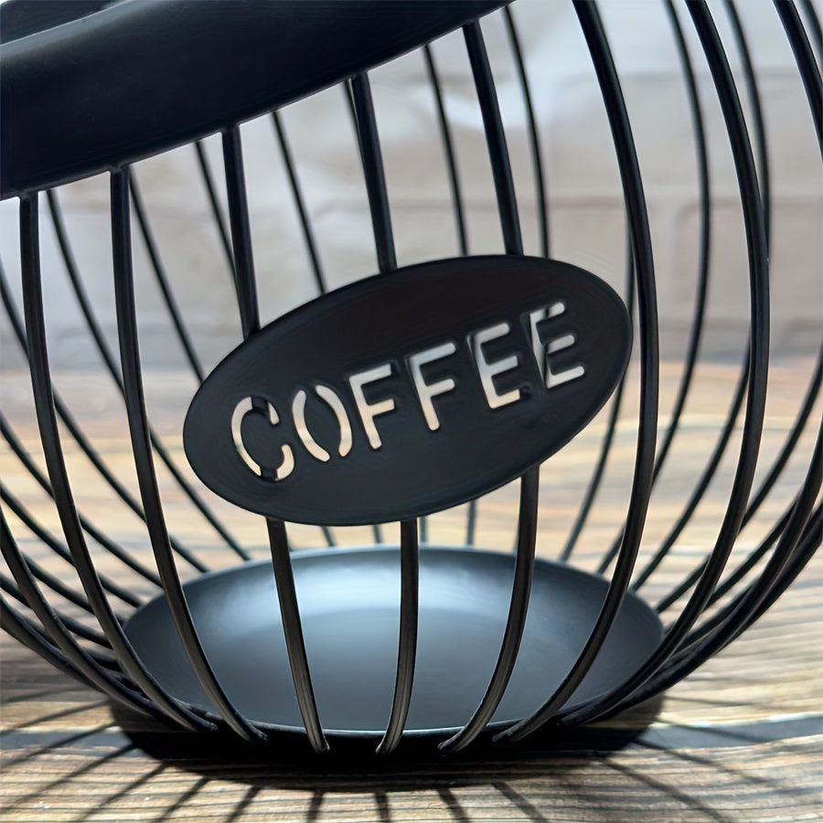 Slanted coffee capsule basket made of iron, perfect for organizing your coffee capsules on your home living room coffee table. Adds a stylish touch to your decor, suitable for use in cafes and bars.