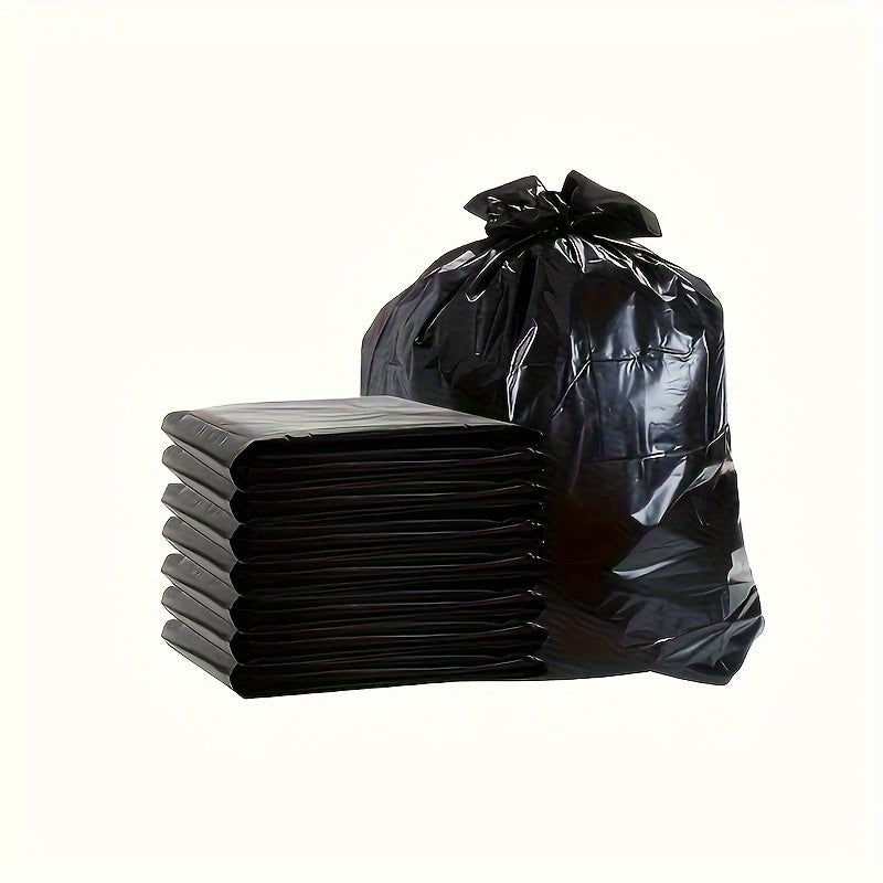 20 pieces of heavy-duty black trash bags made of puncture and tear-resistant polyethylene material. These multi-purpose bags are perfect for use in the garden, home, or commercial settings. Ideal for disposing of yard waste, they can be used in the