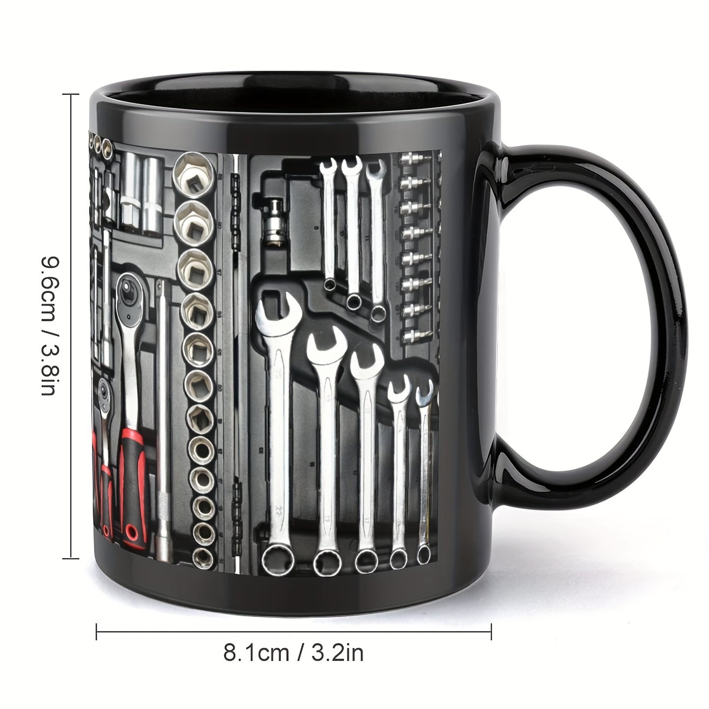 One 11oz Toolbox coffee mug, suitable for restaurants and cafes; can be a funny, motivational, inspirational birthday or party gift. Ideal for holiday decor and gifts.