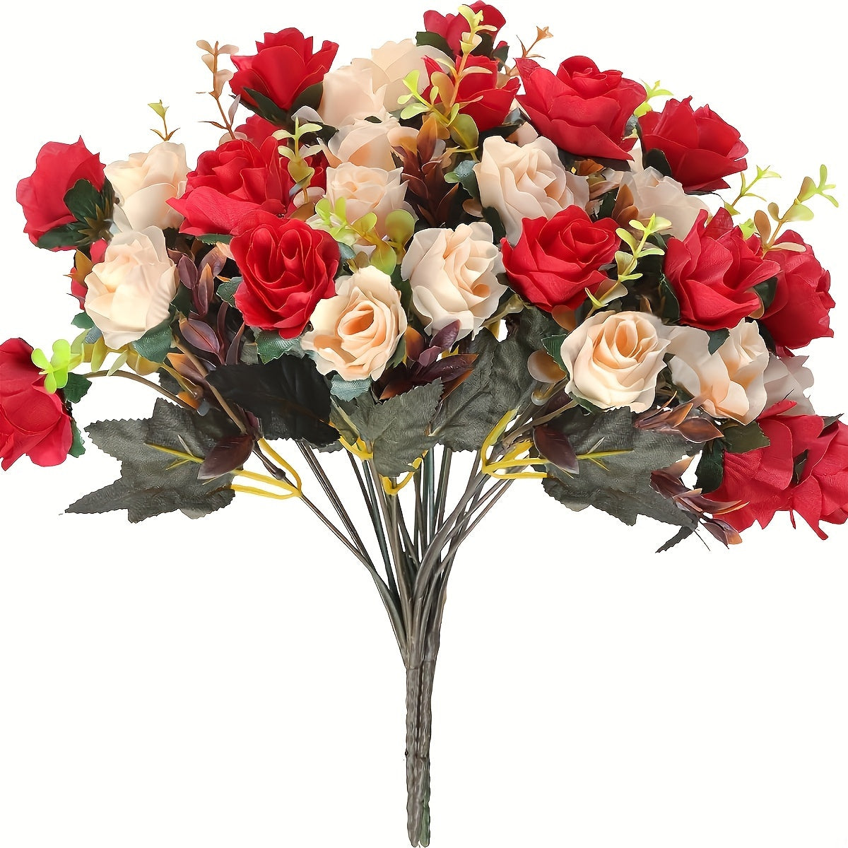 UV resistant artificial rose bouquet ideal for spring, Valentine's Day, weddings, home & office decor, and outdoor garden celebrations.