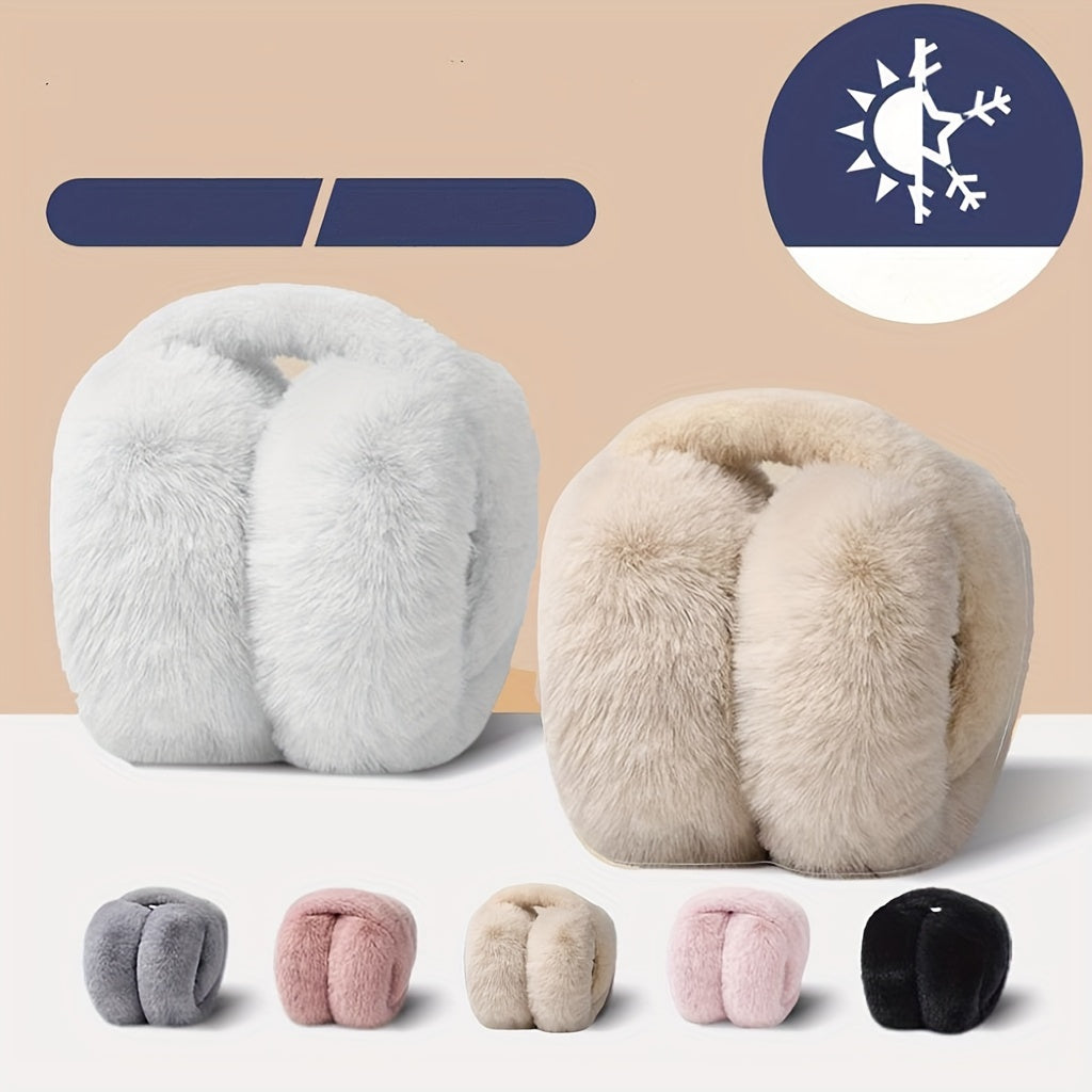 Stay Warm in Style with Velour Winter Earmuffs - Soft and Foldable Ear Warmers for Adults, Hand Washable, Snug Fit for Cold Weather Protection