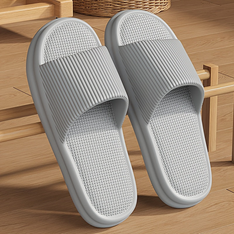 Comfortable size 48-49 summer slides in classic black, perfect for indoor/outdoor use. Made of non-slip, quick-dry EVA material. Great for beach and home relaxation.