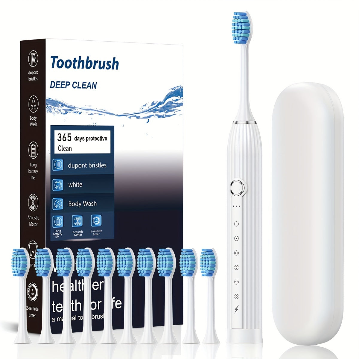 Combo set with rechargeable electric toothbrush and water flosser, USB charging, soft bristles, deep clean oral care.