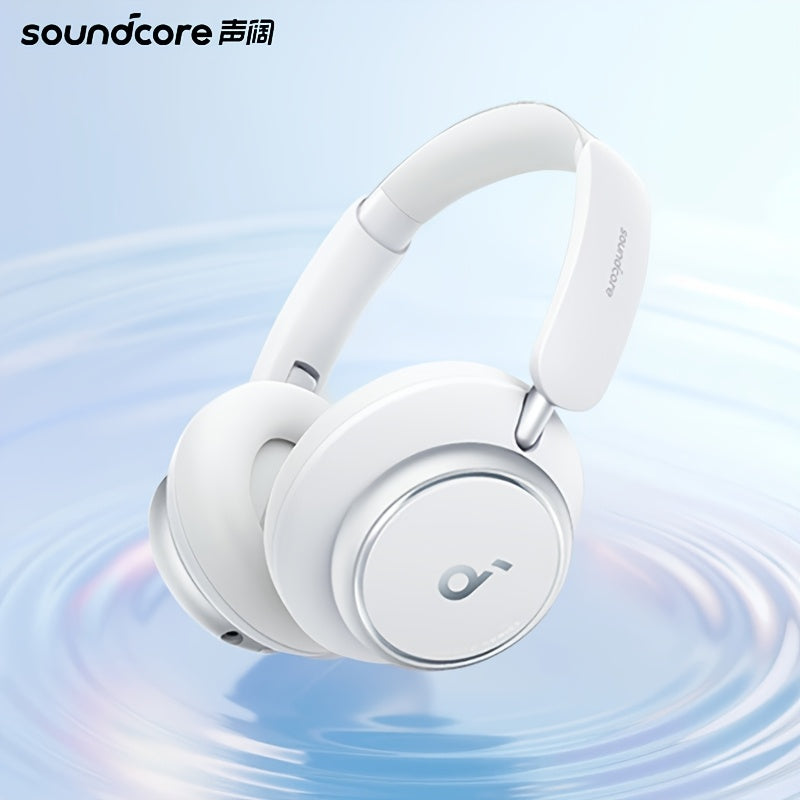 Soundcore Q45 Headphone with Active Noise Canceling, Wireless Earphones, HIFI Quality, suitable for sports, office, workout, and study. Compatible with mobile phones, featuring an