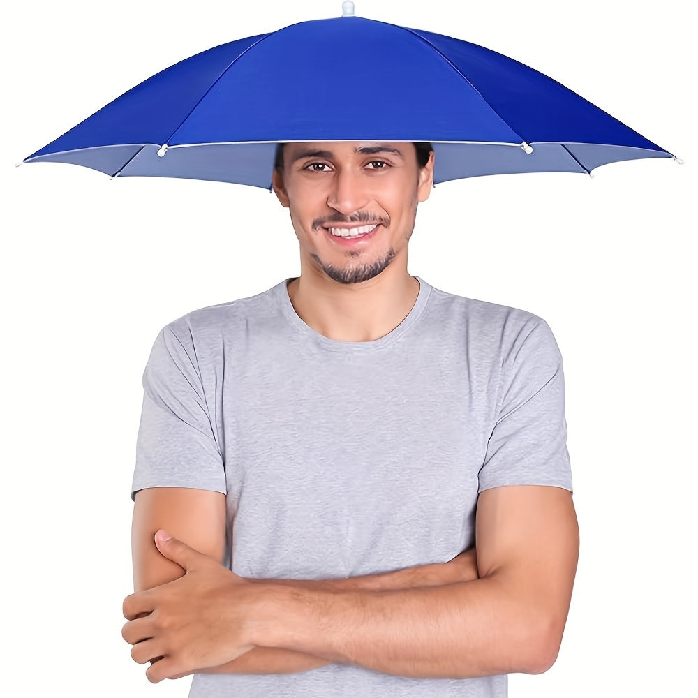 Elastic headband umbrella hat, suitable for camping and fishing, with UV protection.