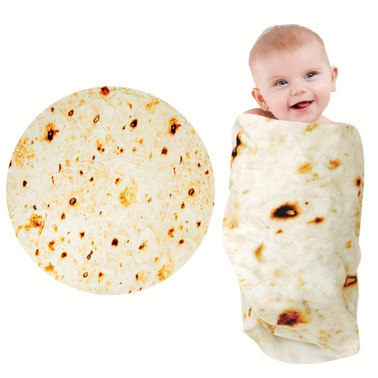 Soft flannel tortilla baby blanket with 285 GSM - A humorous and perfect gift for baby showers! Ideal for Halloween and Christmas gifts.