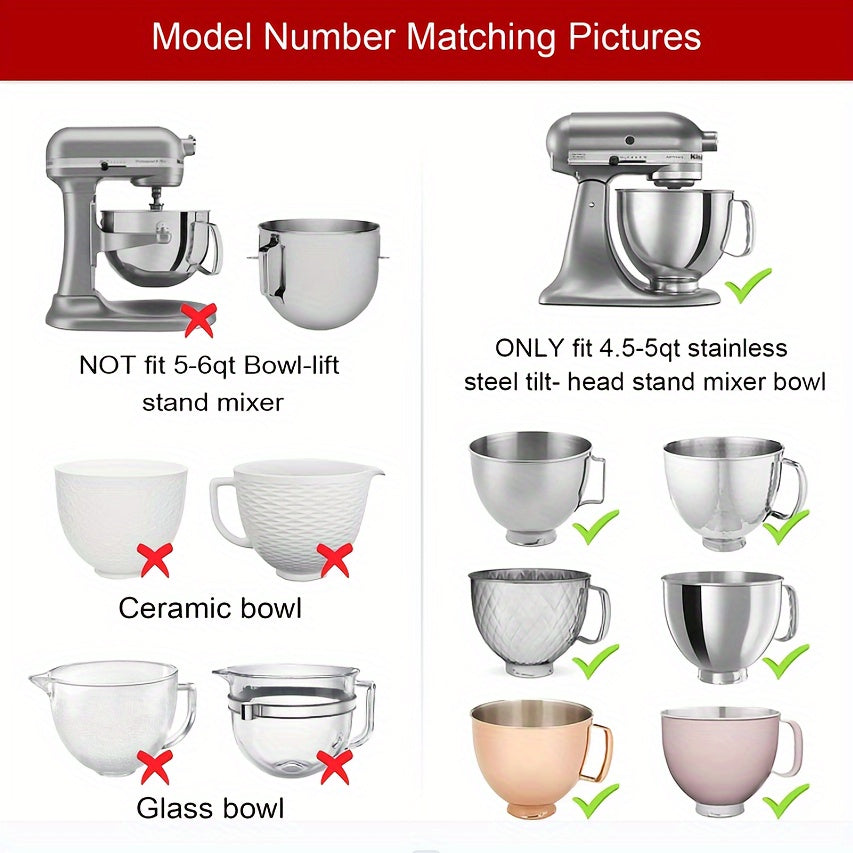 One piece of a kitchen appliance brand's 4.5-5 Quart Tilt-Head Stand Mixer Splash Guard with Dump Window, designed to prevent ingredient spills and dishwasher safe.