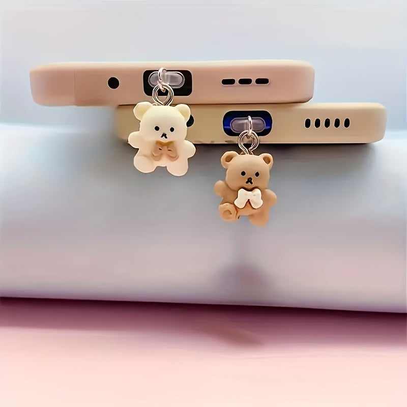 3D Bear Mobile Phone Dust-proof Pendant