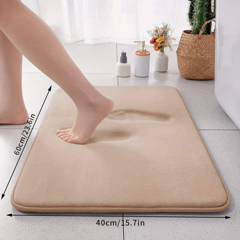 Thick and Plush 25D Sponge Bath Mat - Non-Slip, Highly Absorbent, Ideal for Shower, Kitchen, Laundry Room & Bedroom Décor