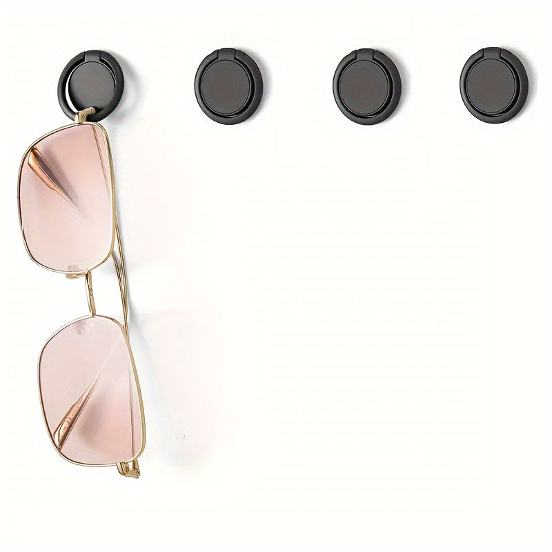 Wall mounted eyeglasses holder for display, organize and hang up to 4 pairs of glasses.