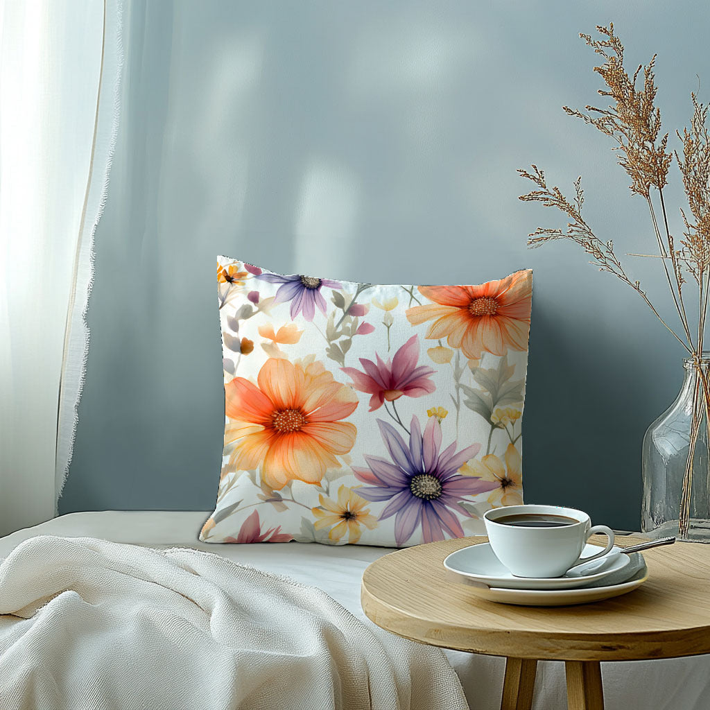 Orange Floral 3D Print Pillowcase, Made with Soft Skin-Friendly Fabric, Machine Washable and Envelope Closure. Perfect for Bedroom, Guest Room, or Hotel. Ready to Gift.