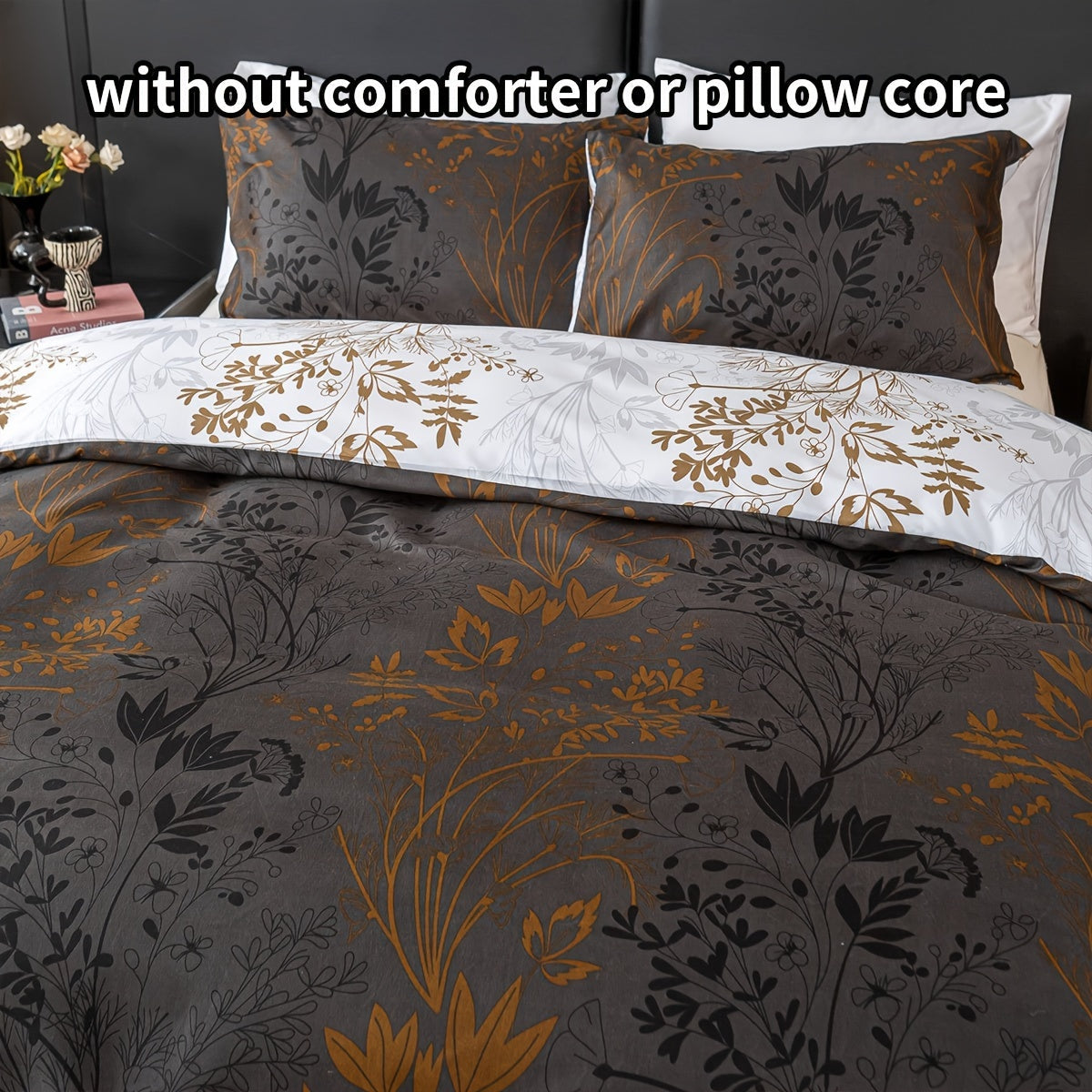 Luxurious Floral Print Polyester Duvet Cover Set includes one duvet cover and two pillowcases (core not included). This all-season bedding set is soft, comfortable, and breathable, perfect for bedroom, guest room, or dorm use.