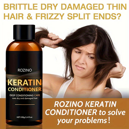 Keratin conditioner for dry, damaged hair. Non-greasy, moisturizing, and promotes smooth, shiny hair.