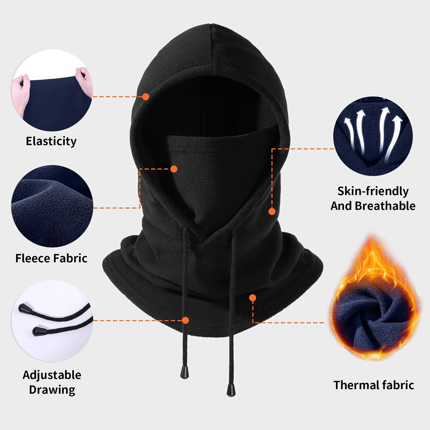 Stylish Knit Women's Winter Balaclava Hood - Windproof and Warm Neck Gaiter for Skiing and Cycling