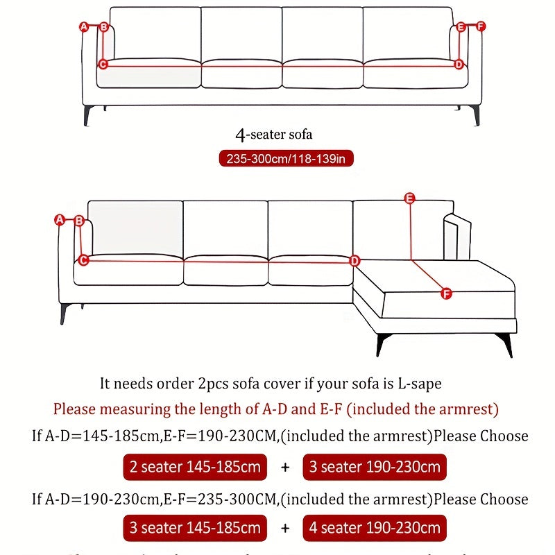 Spandex sofa cover stretches to fit 1-4 seaters, recliner chairs. Classic design, machine washable for living room décor.