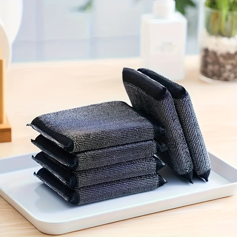 Set of 12 Metal Wire Dishcloths made from Premium Stainless Steel for Kitchen and Bathroom Cleaning. Durable Scouring Pads, Non-Scratch, Contemporary Style, Ideal for Windshield Cleaning and Dishwashing