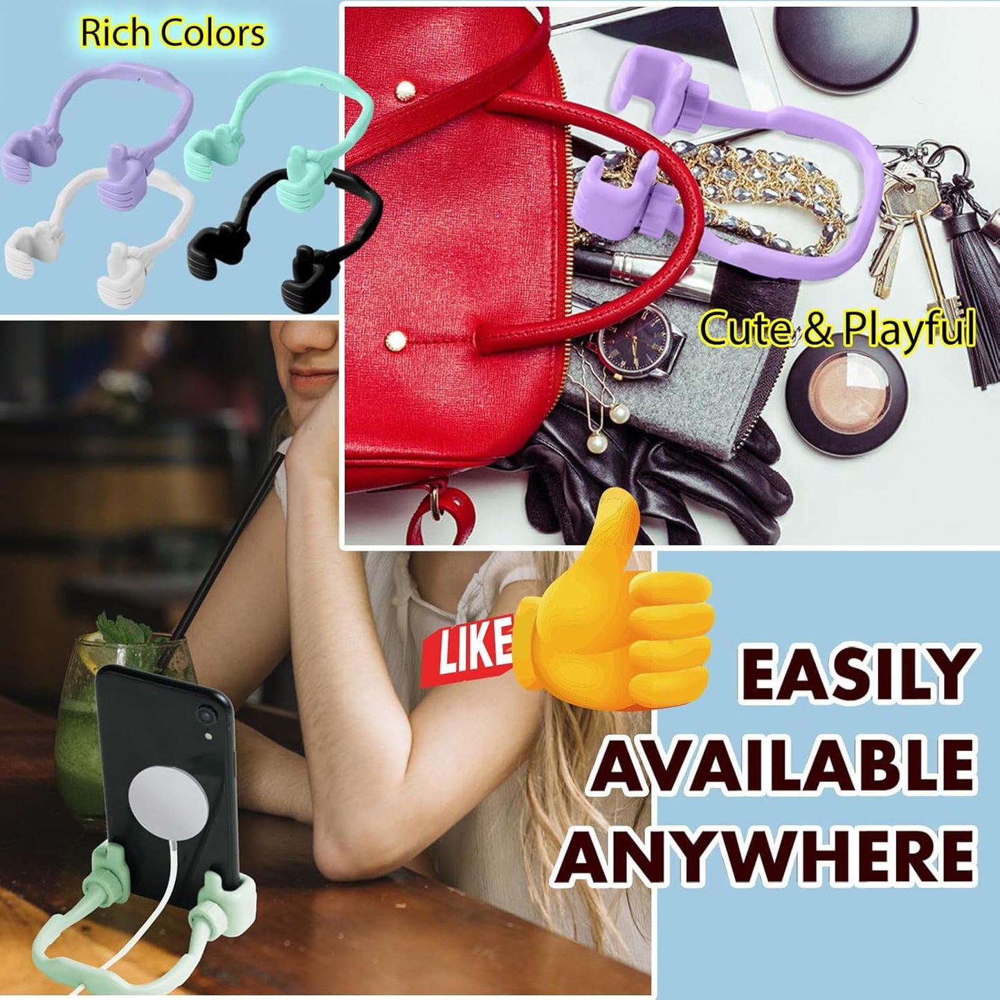 Lazy Bracket Phone Holder with 360° Rotation, Upgraded Design, Adjustable Desktop Gadget, Portable and Stylish. Ideal Gift for Phones and Tablets. Made of Sturdy Plastic. Packaged in a Gift Box. Requires No Electricity.