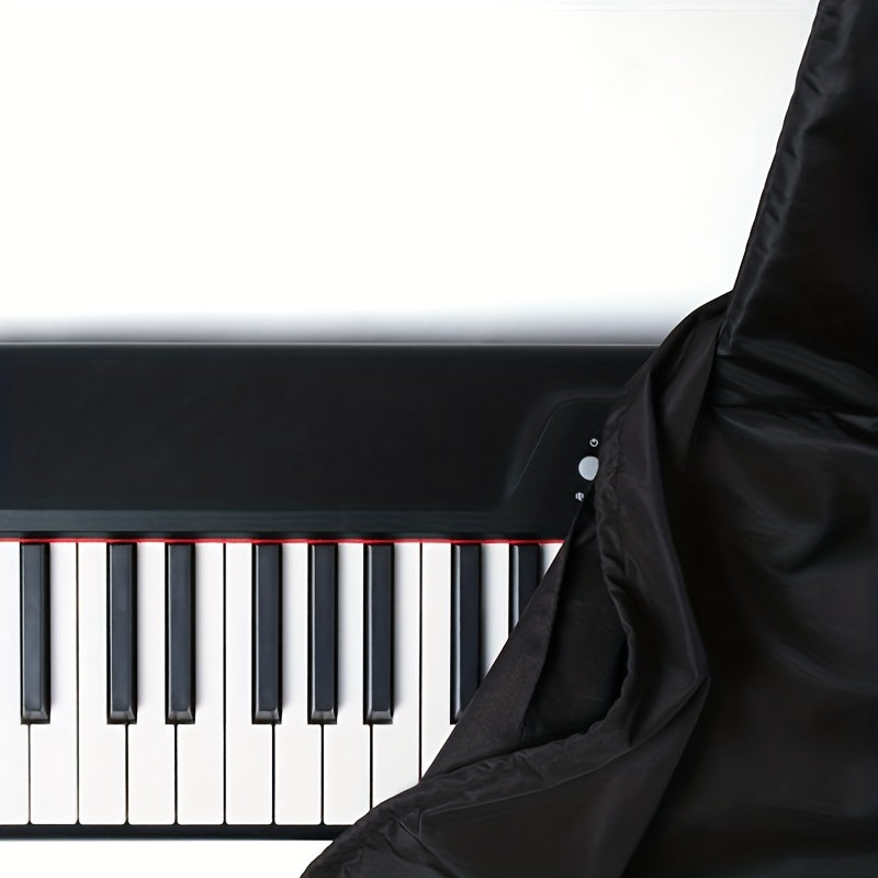 Electronic keyboard cover for 88 keys, adjustable cord, dustproof, with storage bag.