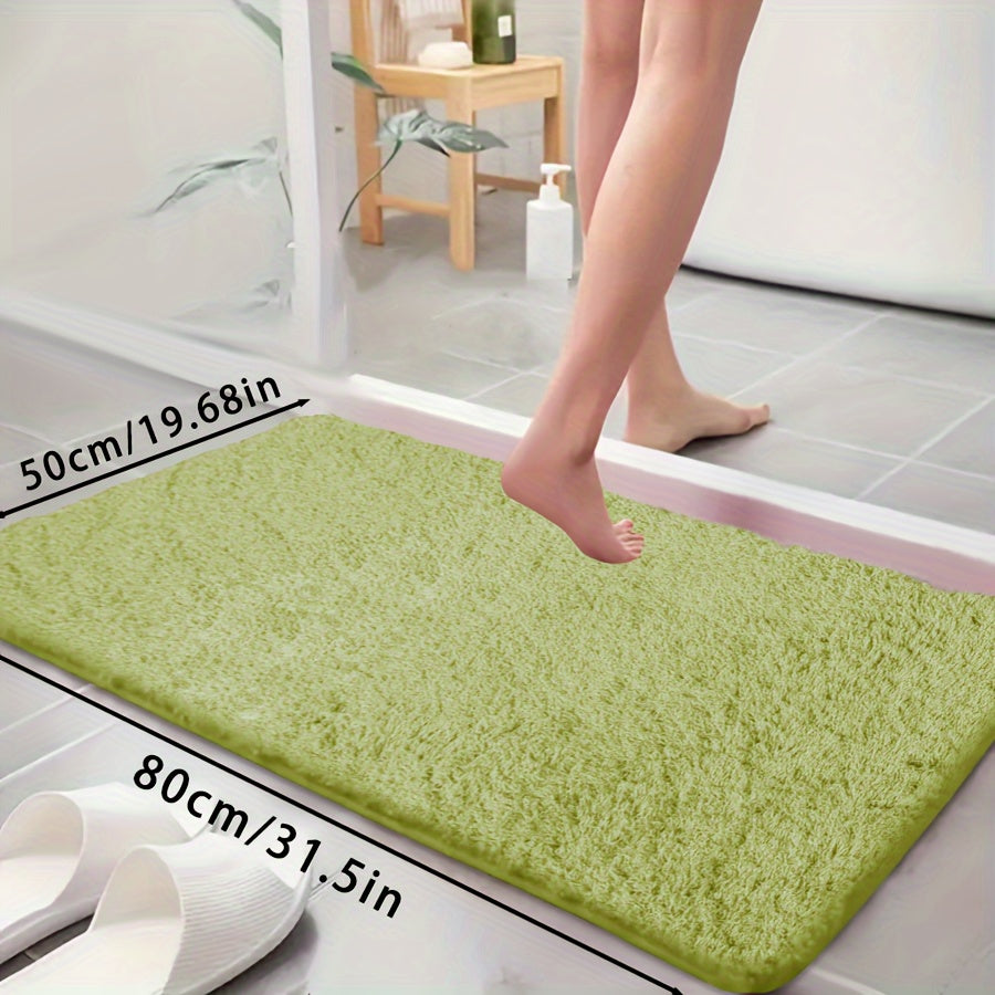 Ultra-soft bathtub mat with non-slip backing, absorbent and fade-resistant. Perfect for bathroom, laundry room, or entranceway.