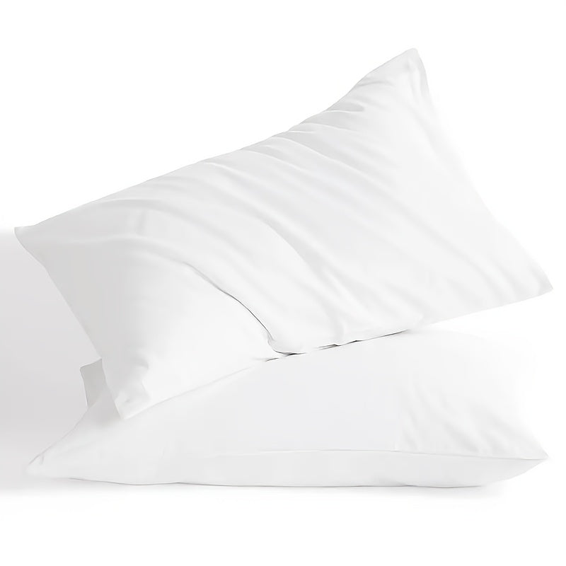 Get two sets of white pillowcases that are perfect for families, hotels, and apartments. These pillowcases provide a comfortable experience with their soft and breathable material. Made of high-quality fabric, they are suitable for bedroom, sofa, and