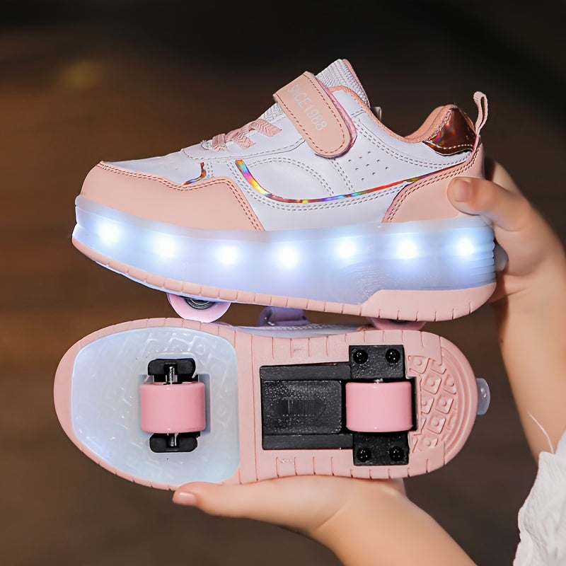 Stylish LED light-up shoes for outdoor activities, USB rechargeable, durable and breathable, perfect for all seasons.