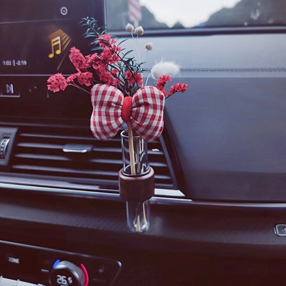 Wooden car vase for center console air outlet decoration, no flowers.