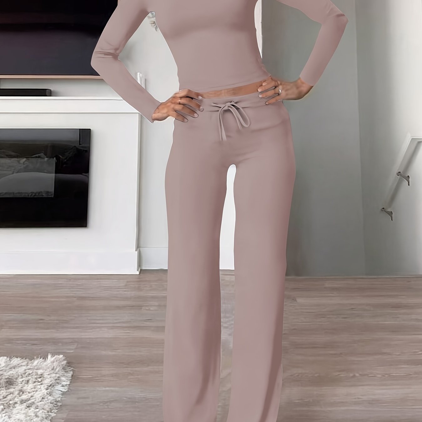 Modal ribbed long sleeve pajama set inspired by the Kardashians. Made of 95% modal and 5% spandex for comfort all year round.