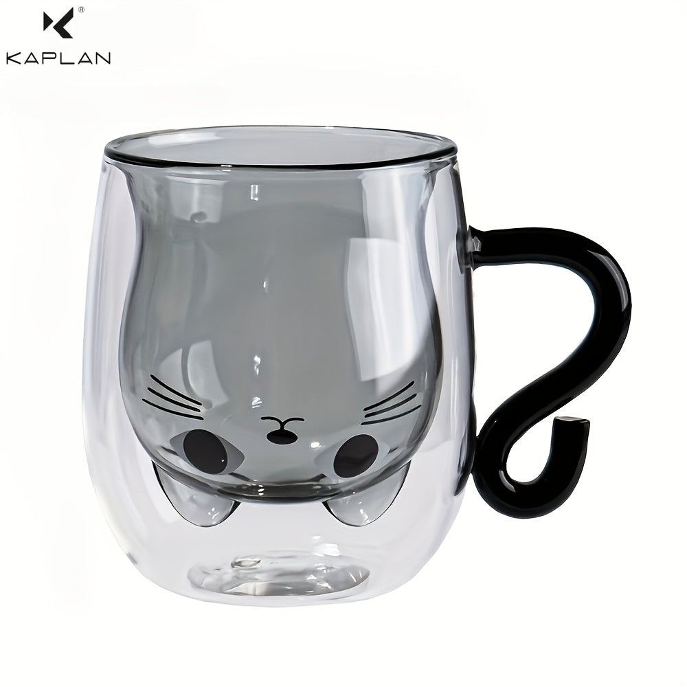 This 9oz glass mug is perfect for cat lovers, women, teachers, and friends. It is double wall insulated and features a charming cat theme. Ideal gift for anyone who loves cats.