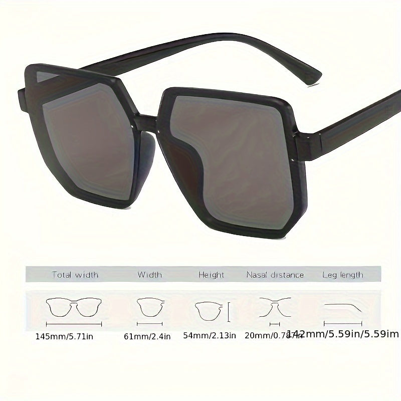 Unisex oversized square fashion glasses with anti-glare lenses for outdoor activities.