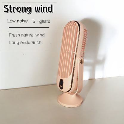 Introducing the 2023 New Arrival 1pc Desktop Tower Fan for Home Office Use! Stay cool with this powerful electric fan that offers strong wind cooling. Featuring a USB wireless rechargeable design, LED display, and 5-speed adjustment, this tower fan is a