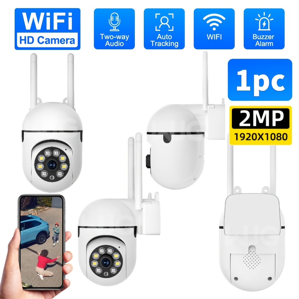 Get two WJG high-definition 1080P WiFi security cameras with wireless capabilities, night vision, two-way audio, pan/tilt/zoom, and motion tracking. Ideal for monitoring indoors or outdoors, perfect for keeping an eye on youngsters and pets.