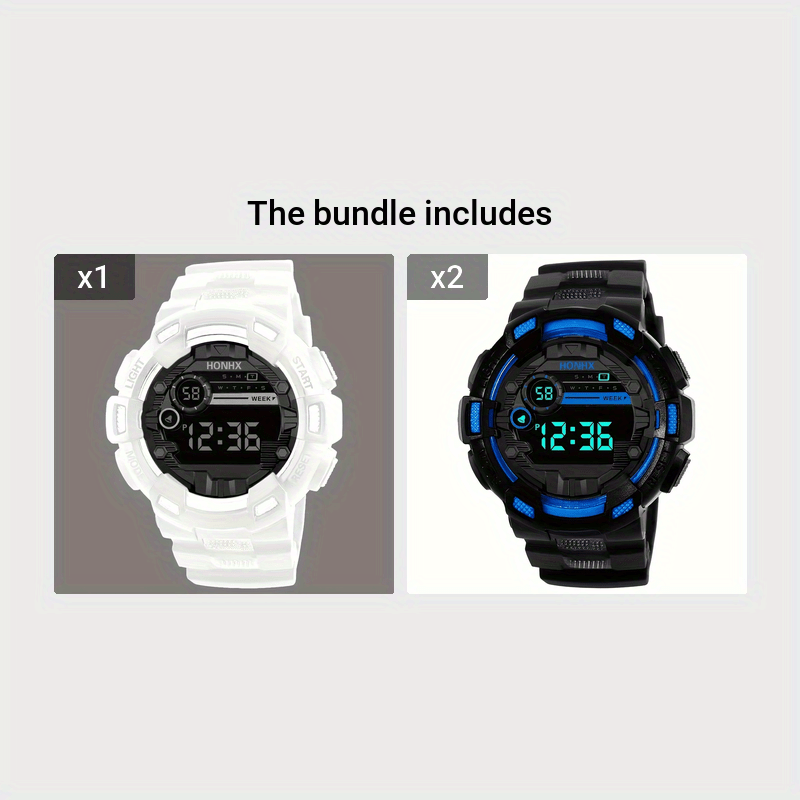 Ideal choice for gifts, this large dial cool fashion youth outdoor leisure sports luminous waterproof electronic watch is perfect for any occasion.