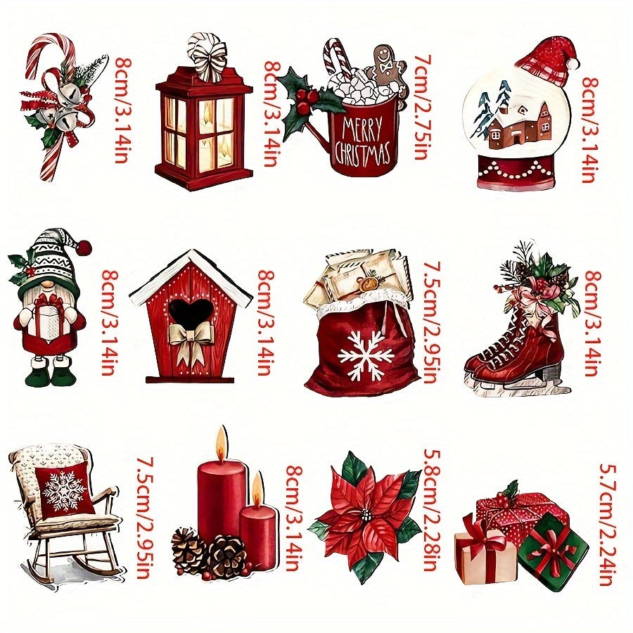 24-piece Festive Wooden Ornament Set for Holidays and Special Occasions