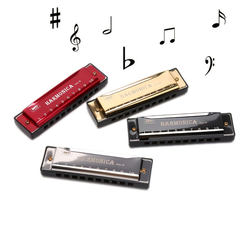 Beginner harmonica with copper core resin and 10 holes, perfect gift for teaching and playing.