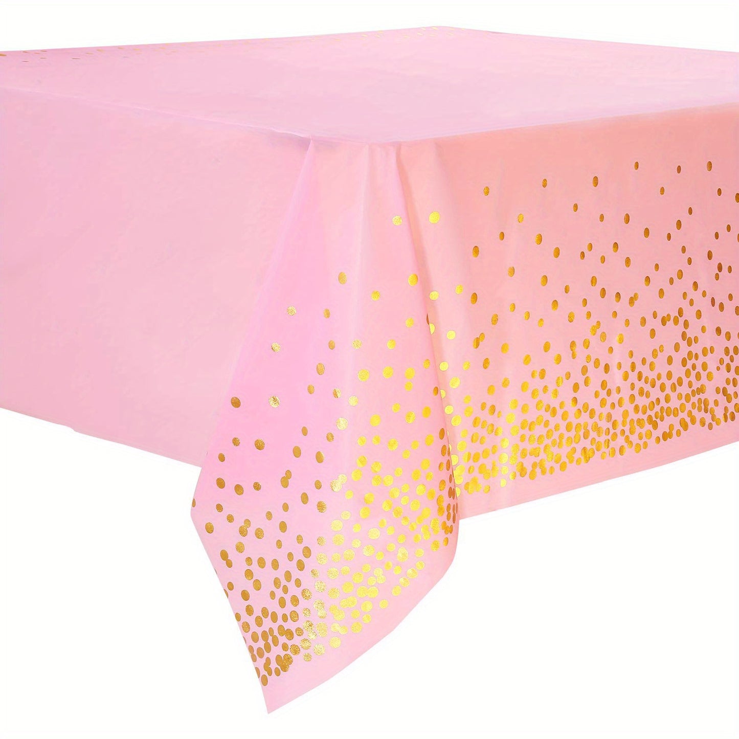 Disposable golden dot waterproof tablecloth, 137x274cm, for parties and events.