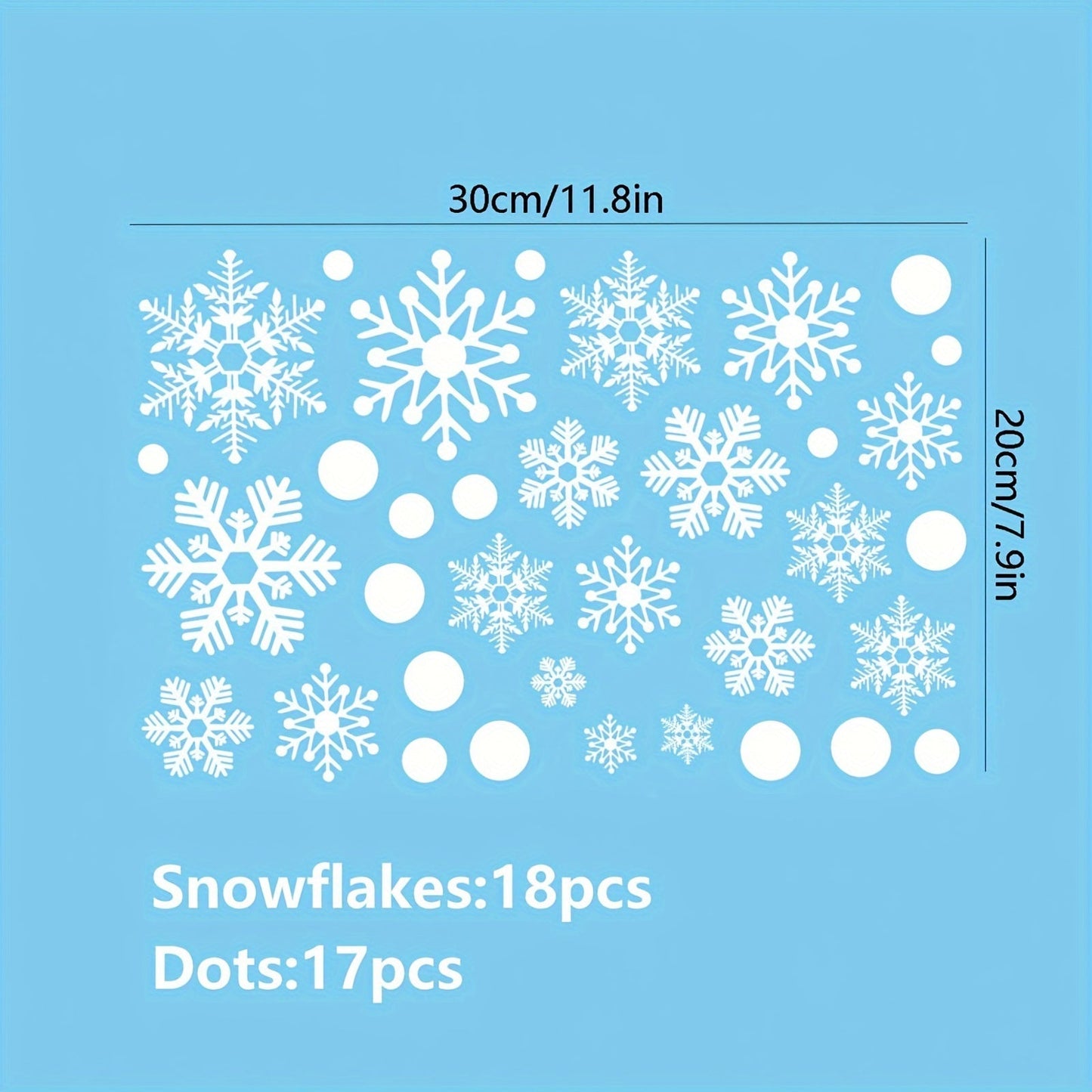 Set of 35 Classic Christmas Window Clings, featuring plastic Snowflake Decals that are easy to Peel and Stick. These 2mil Thick decorations are perfect for adding Holiday cheer to your windows. Ideal for Xmas Party Supplies and Thanksgiving Decor.