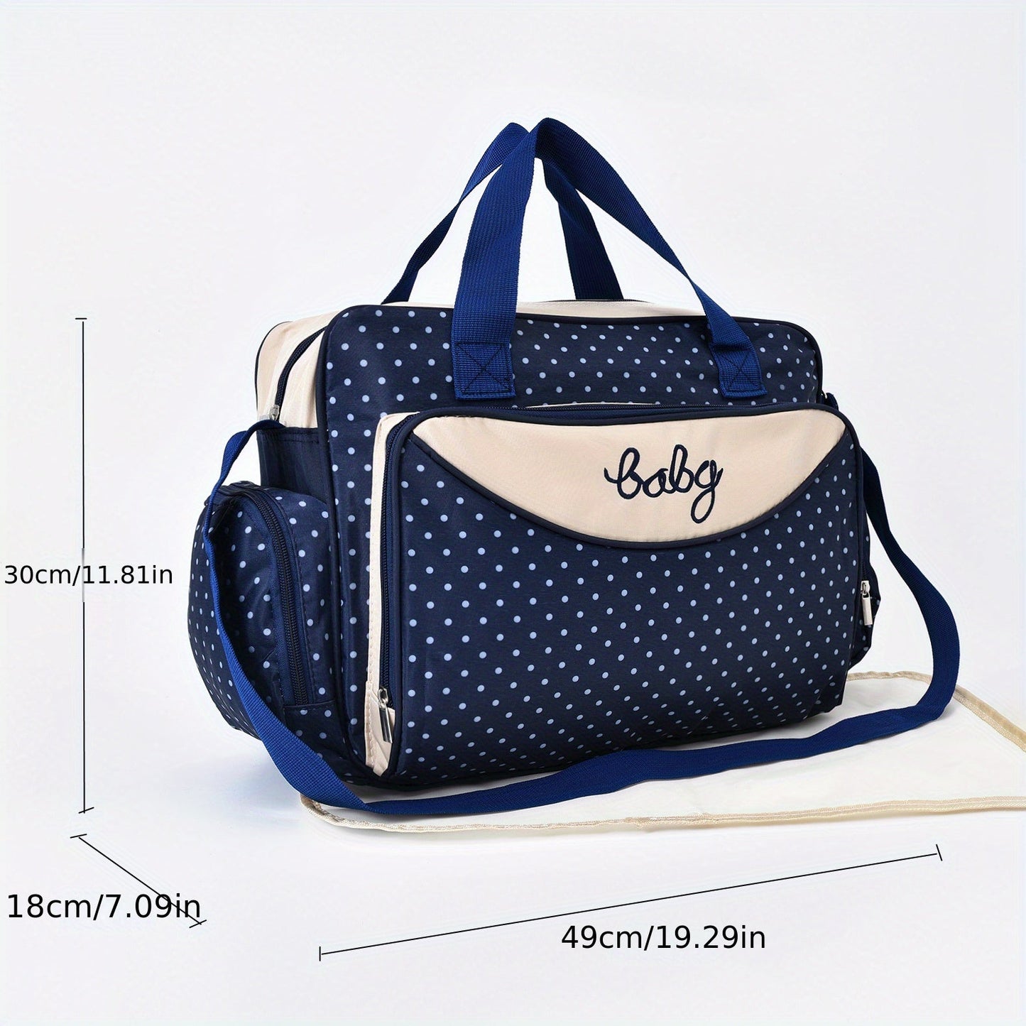 Trendy Polka Dot Mommy Bag - Band bo'shliqdagi pampers sumkasi va band onalar uchun yelka sumkasi, Halloween, Thanksgiving va Christmas sovg'alari uchun mukammal