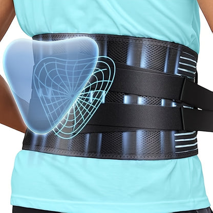 Breathable adjustable lumbar support belt for men and women, dry clean only.