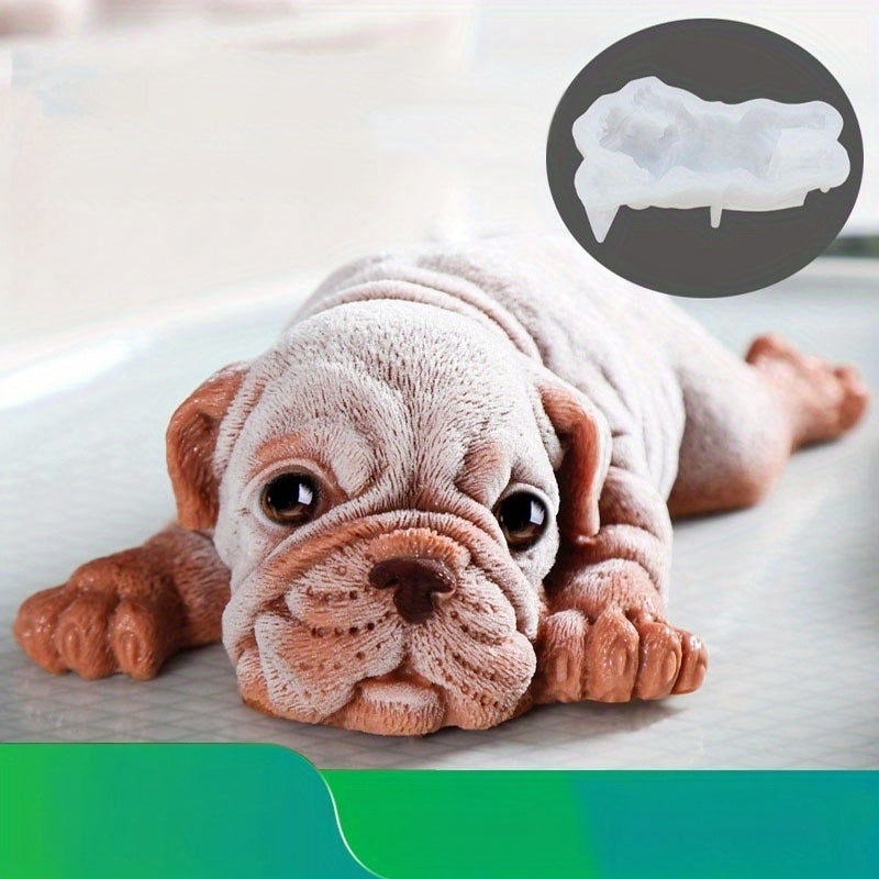 Silicone Mold for Cute Dog-Shaped Mousse Cake, 3D Shar Pei Mold for Ice Cream and Pudding, Perfect for Chilling and Decorating Fondant Bombs