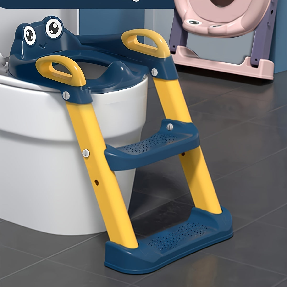 Cochildor Frog-Themed Potty Training Ladder - Safe and Portable Toilet Seat for Toddlers and Kids