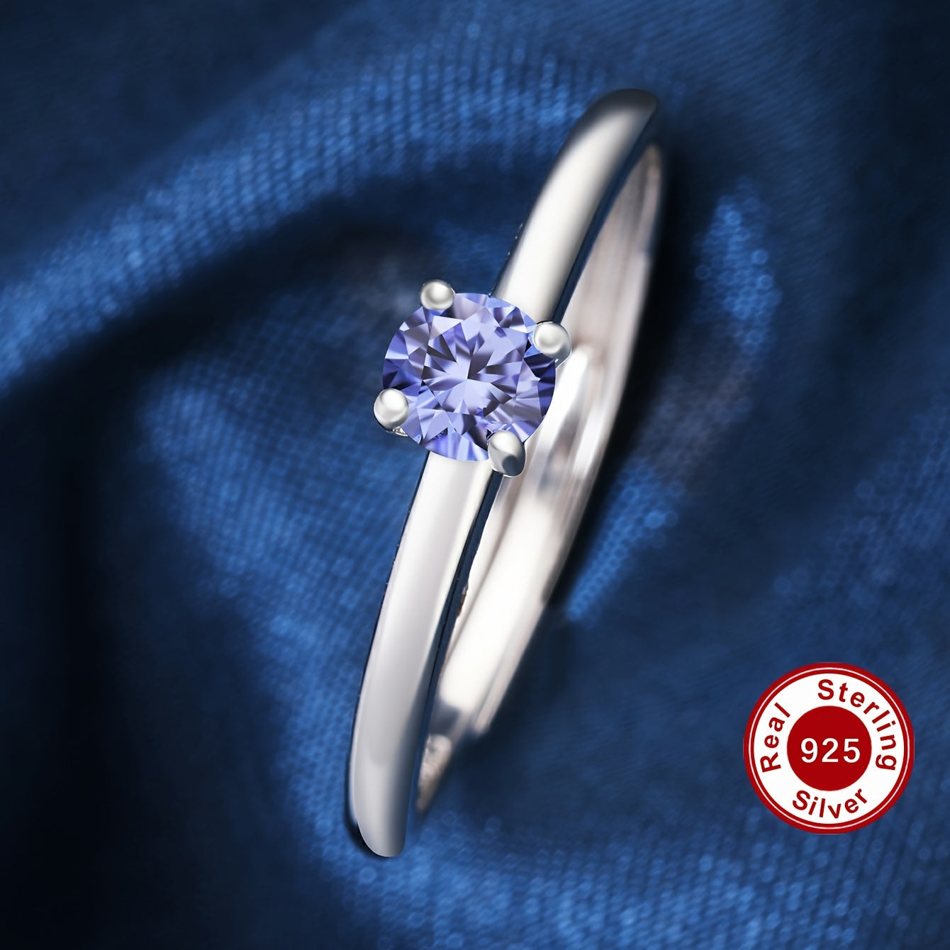 1 piece of low allergy 925 pure silver set with small zirconia stones and stackable design, featuring 12 birthstone options in an open wedding ring. The silvery set has a total weight of 1.26g, with the ring alone weighing 1.35g. This simple and elegant