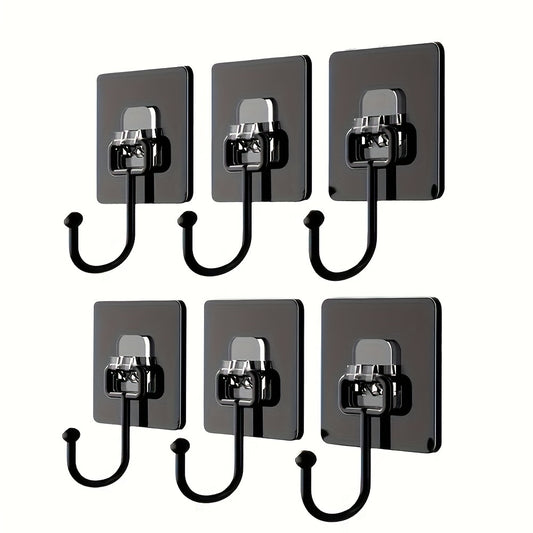 6 Heavy Duty Self Adhesive Wall Hooks for Multipurpose Use